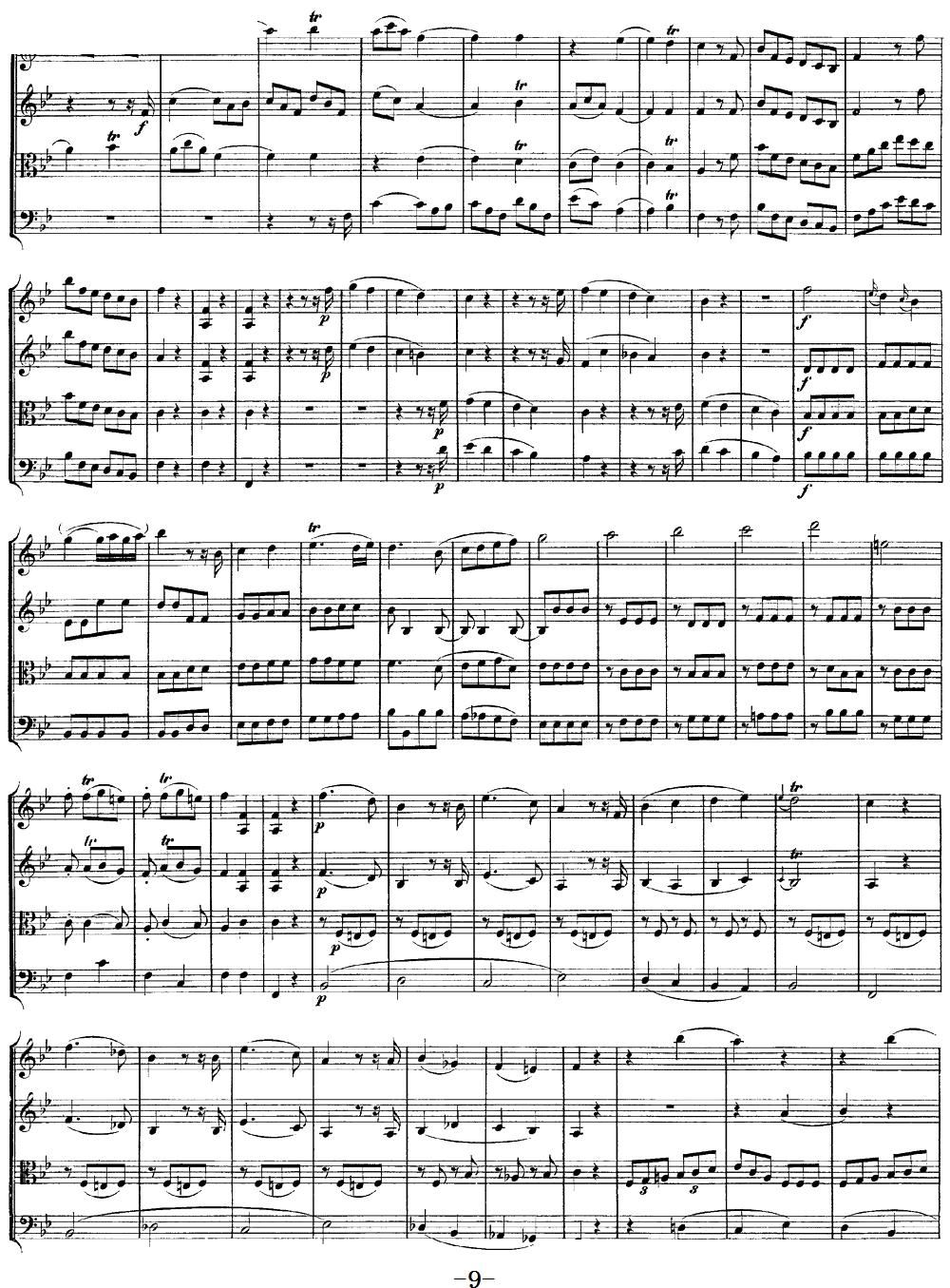 Mozart Quartet No 12 in Bb Major K 172()9