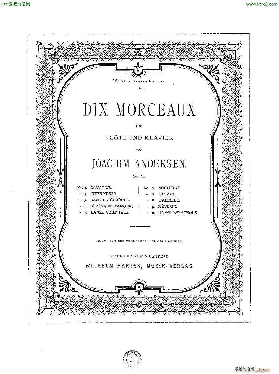 Andersen op 62 Dix Morceaux fl pno()5