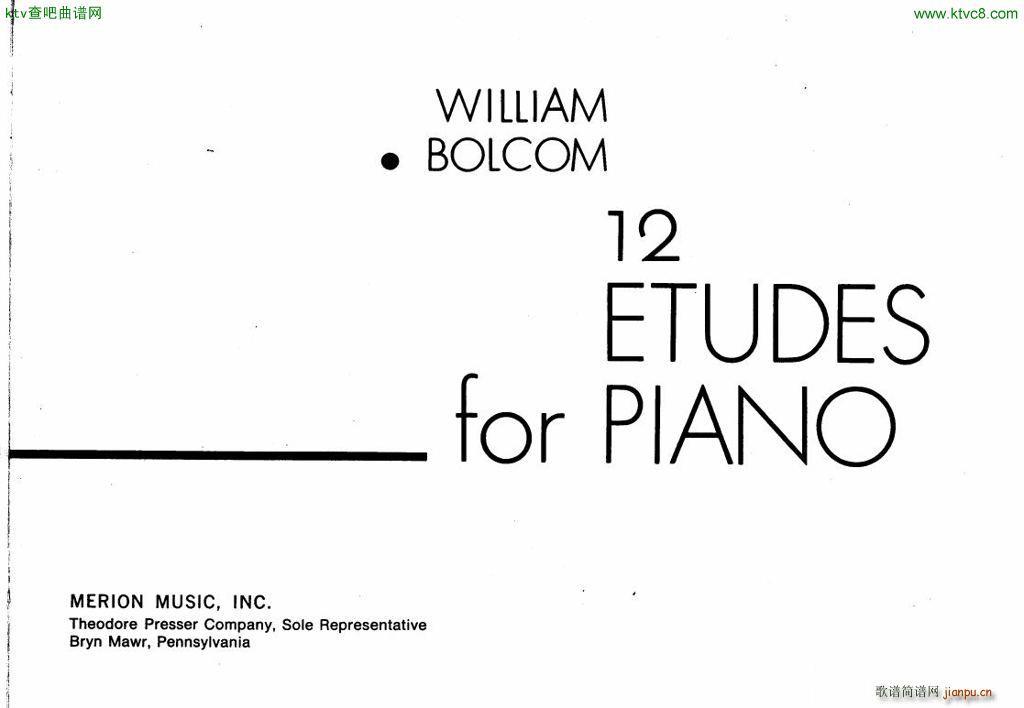 Bolcom 12 etudes for piano()1