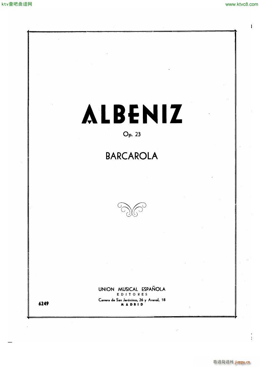 Albeniz op 23 Barcarolle()1