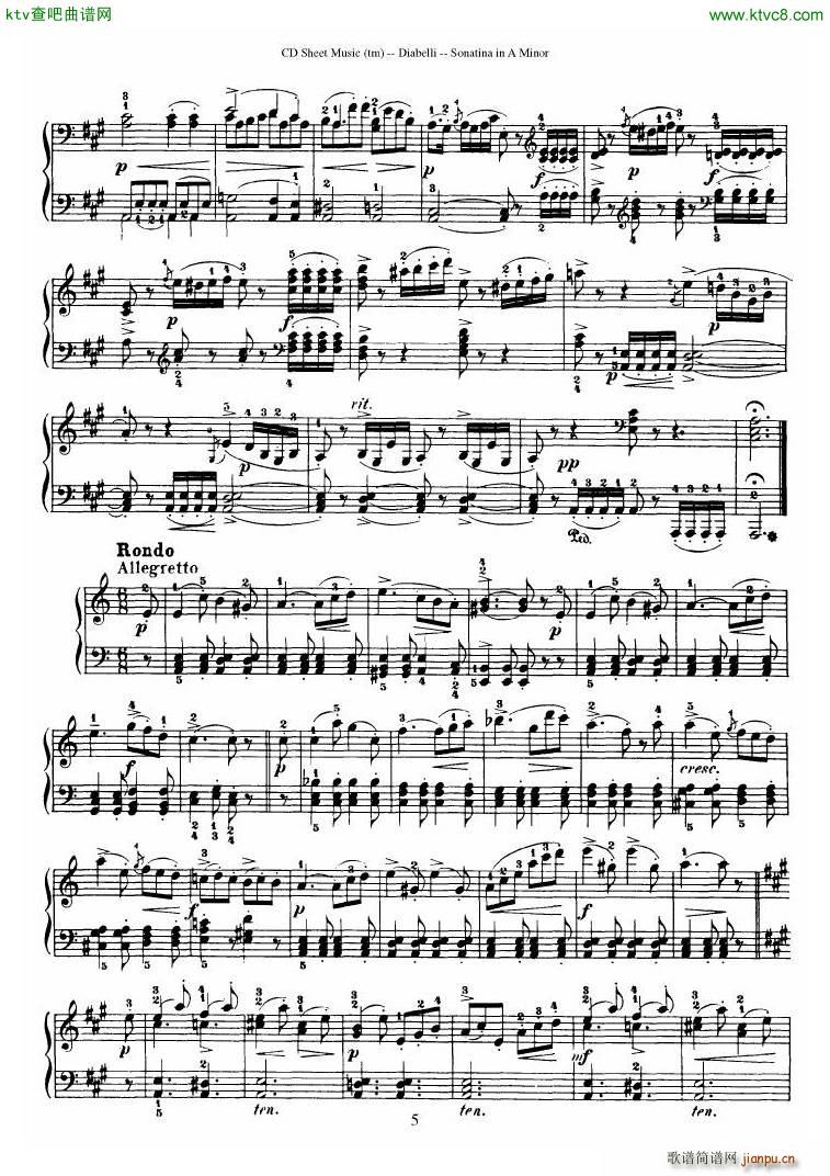 Diabelli Sonatinas Op 168 No 1 7 34P()30