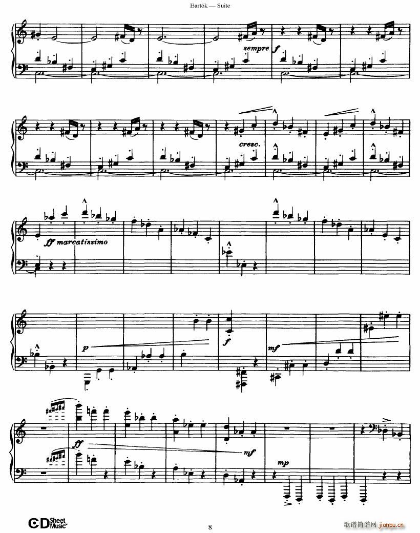 Bartok SZ 62 Suite for Piano op 14()8