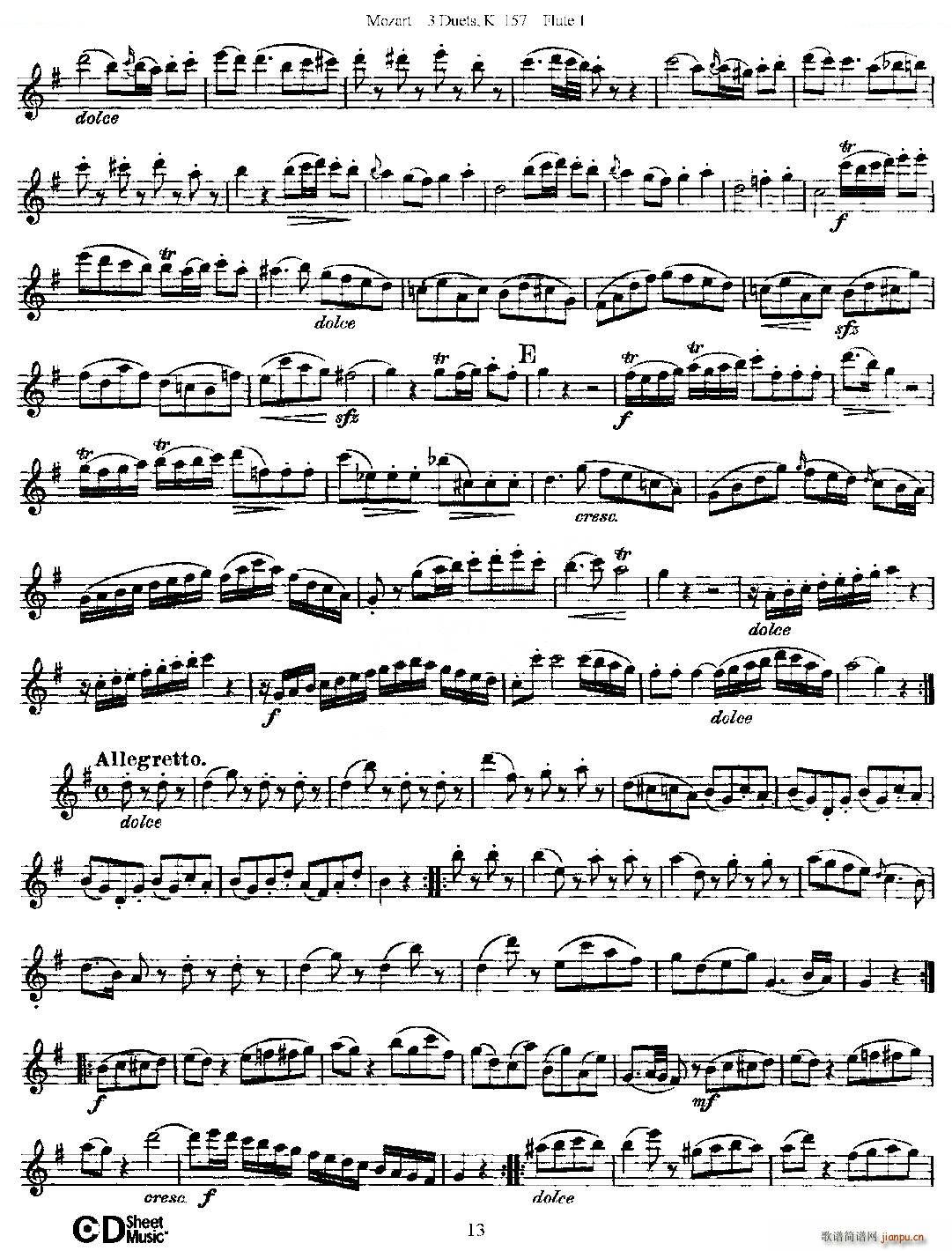 3 Duets K 157 ֮һ  K157 ͭ()13