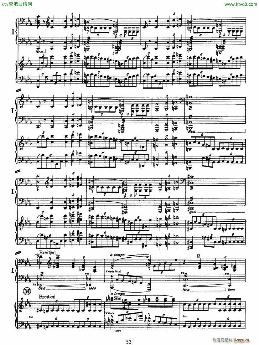 Bruckner Symphony No 4 4 hands arr ()32