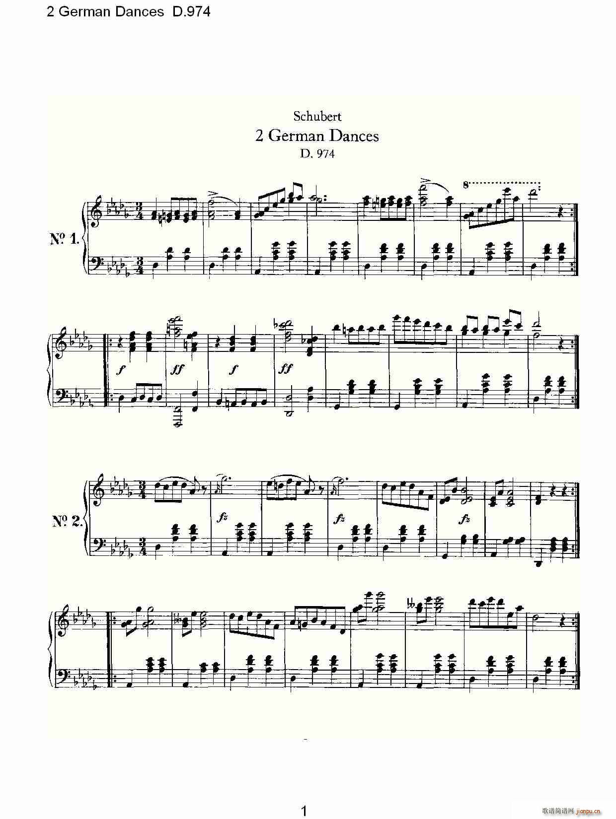 2 German Dances D.974(ʮּ)1