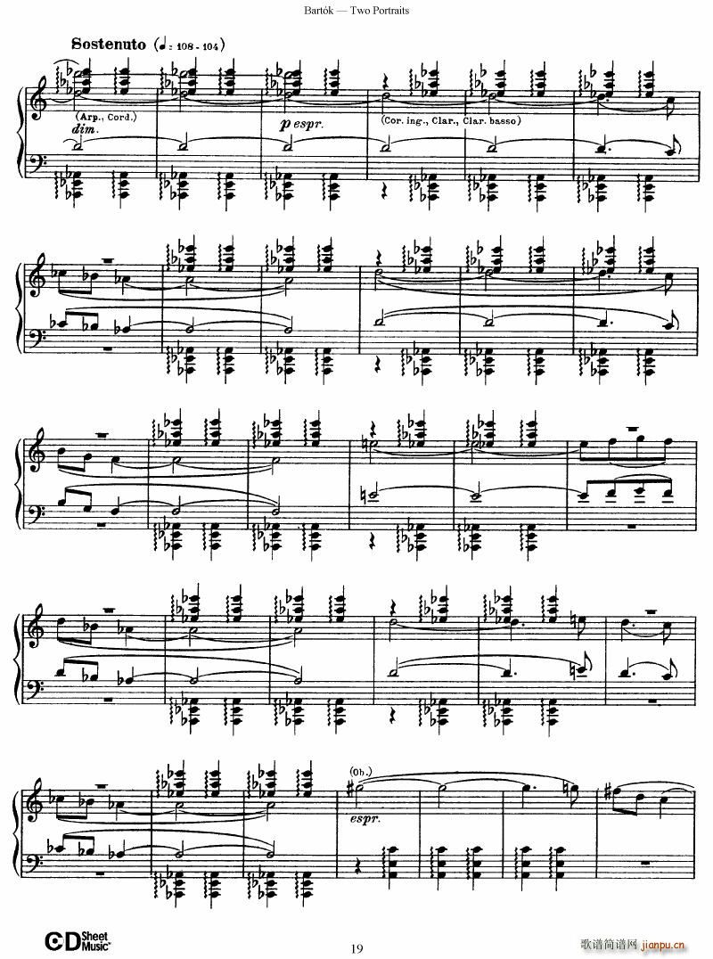 Bartok SZ 37 Two Portraits op 5()19