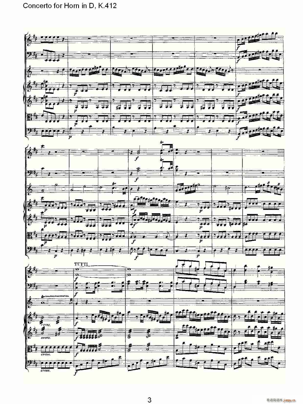 Concerto for Horn in D, K.412(ʮּ)3