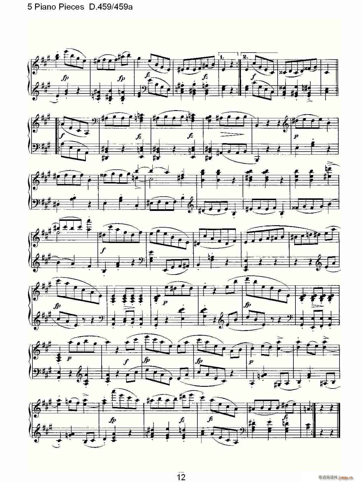 5 Piano Pieces D.459459a()12