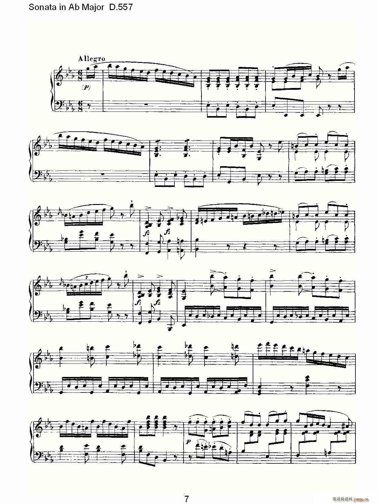 Sonata in Ab Major D.557(ʮּ)7