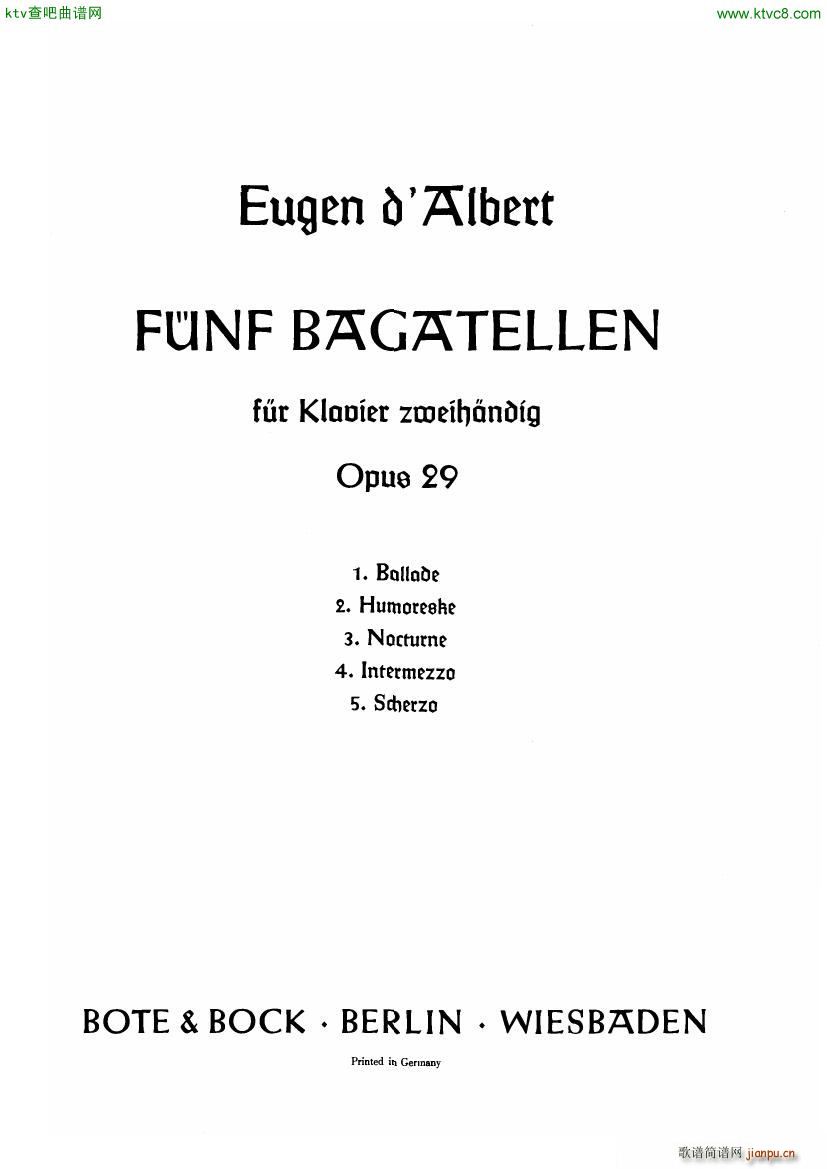 D Albert op 29 no 5 Bagatellen()1