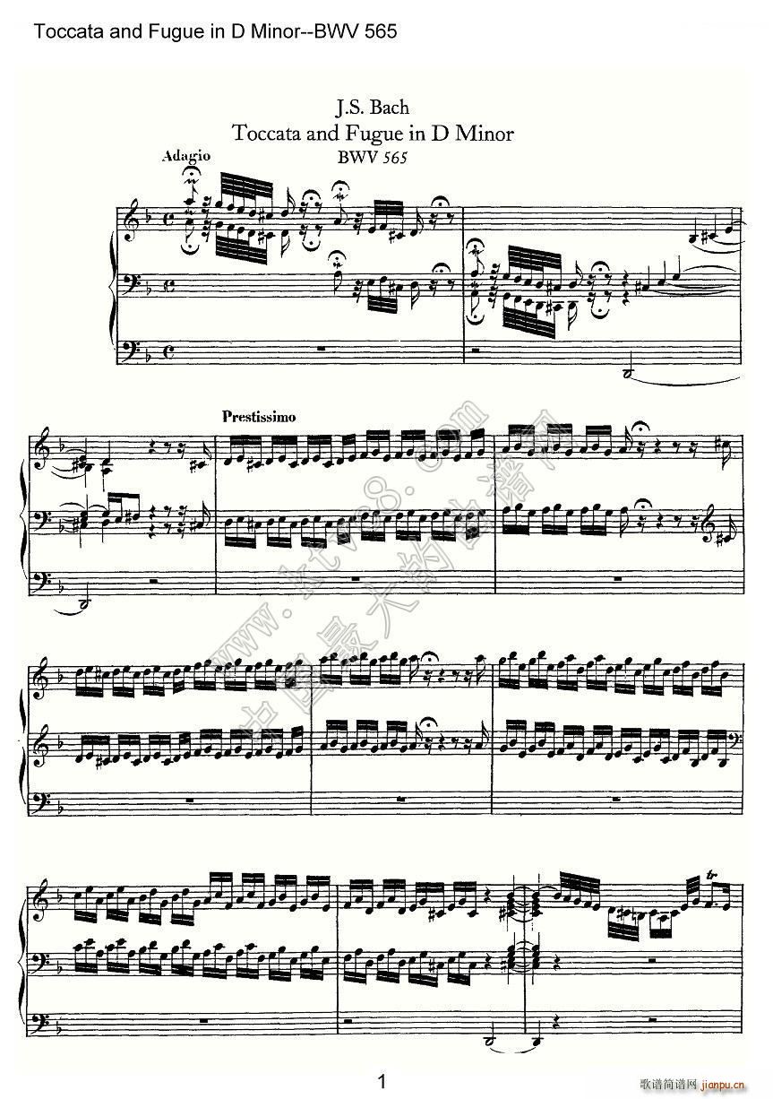 Toccata and Fugue in D Minor BWV 565 ܷ(ʮּ)1