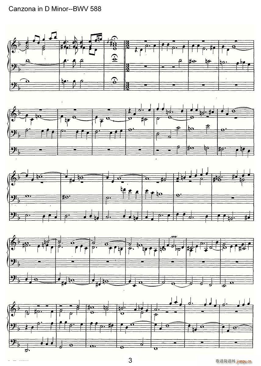 Canzona in D Minor BWV 588 ܷ(ʮּ)3