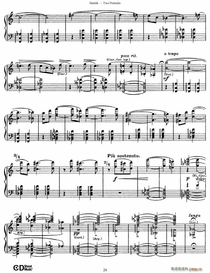 Bartok SZ 37 Two Portraits op 5()20