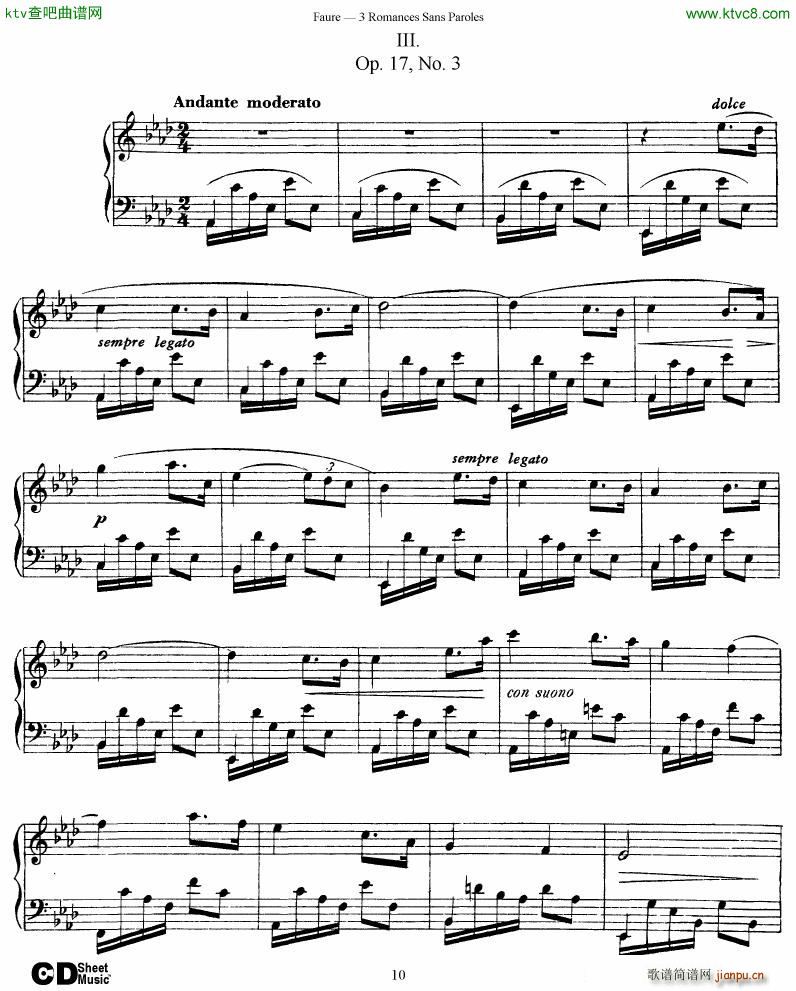 Faure 3 Romances Sans Paroles()10