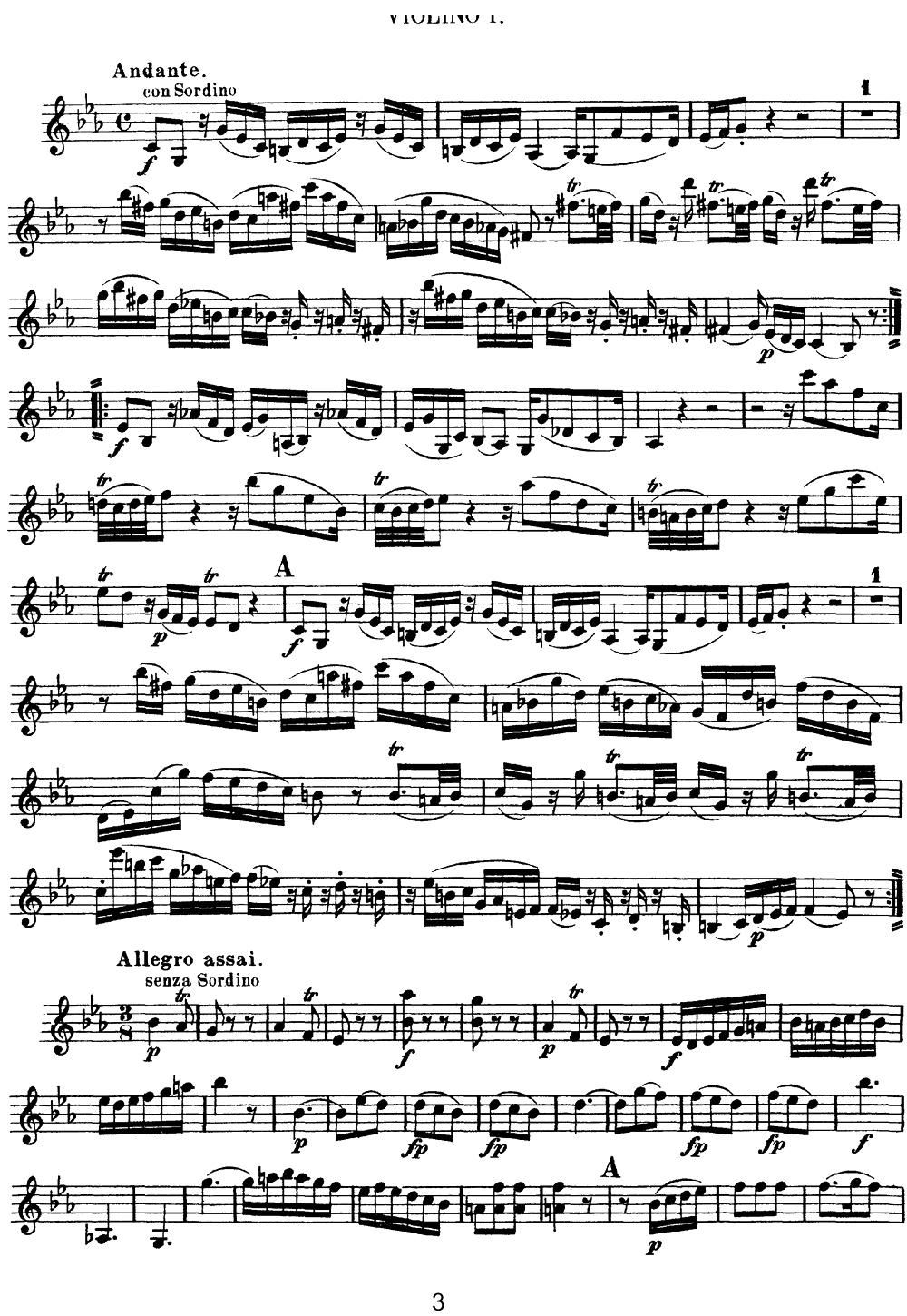 Mozart Quartet No 11 in Eb Major K 171 Violin 1(ʮּ)3