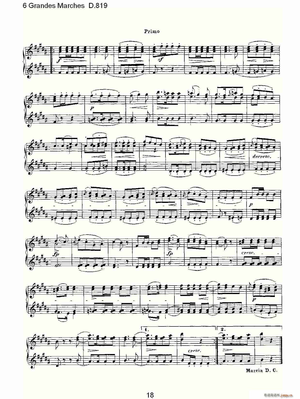 6 Grandes Marches D.819(ʮּ)18