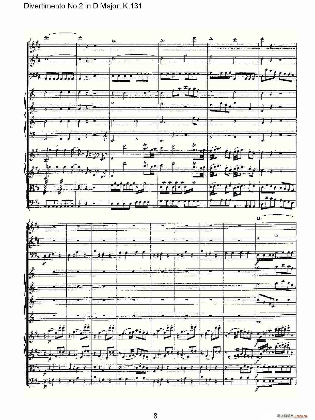 Divertimento No.2 in D Major, K.131(ʮּ)8