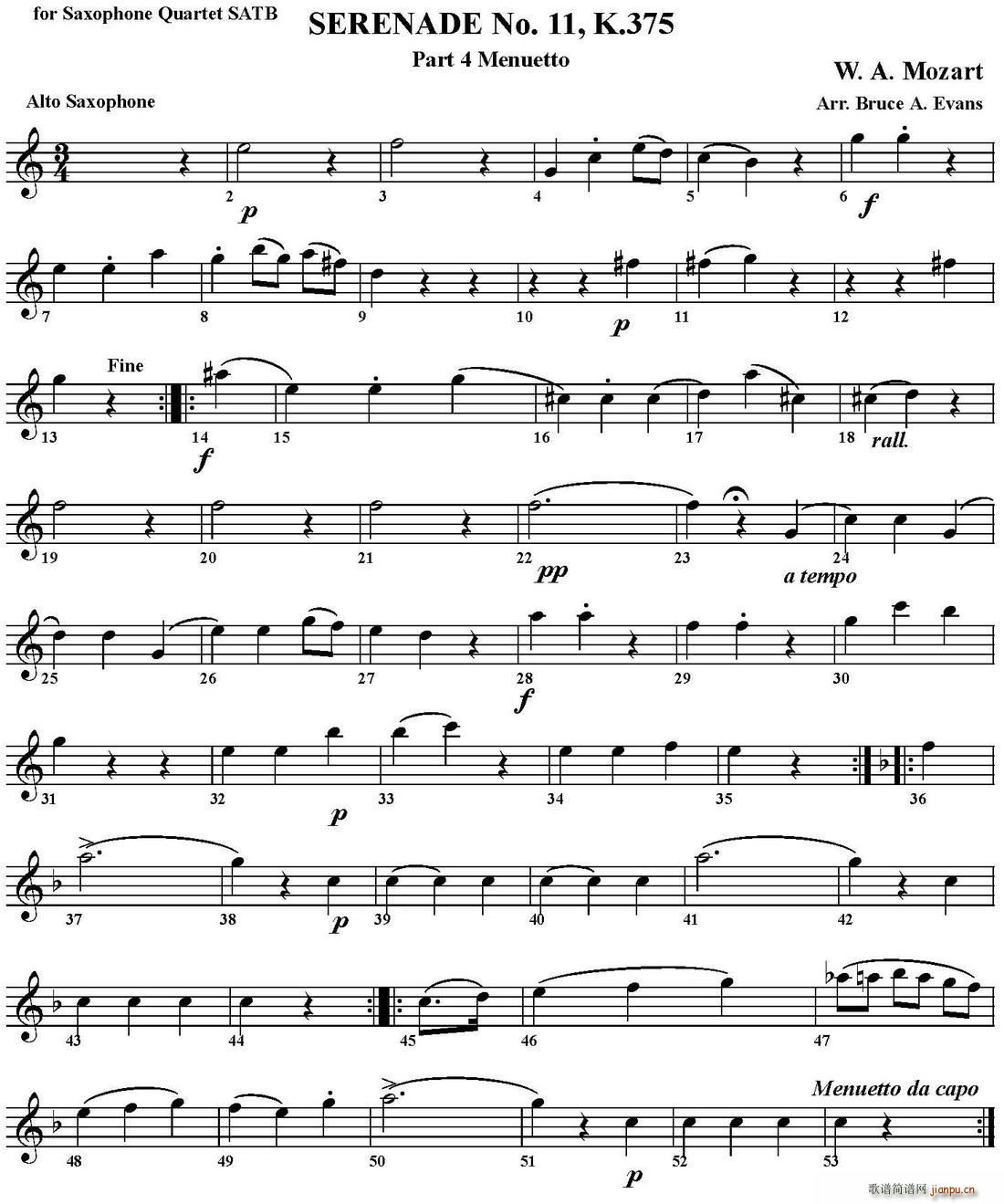 SERENADE No 11 K 375 Part 4 Menuetto  ˹()1