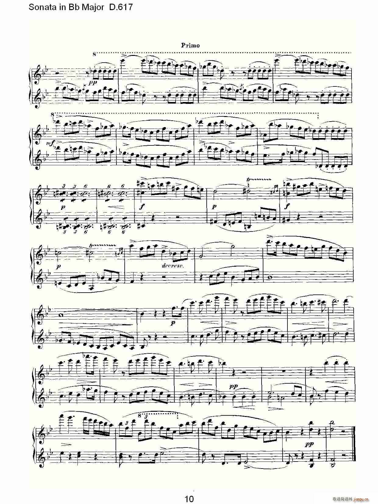 Sonata in Bb Major D.617(ʮּ)10