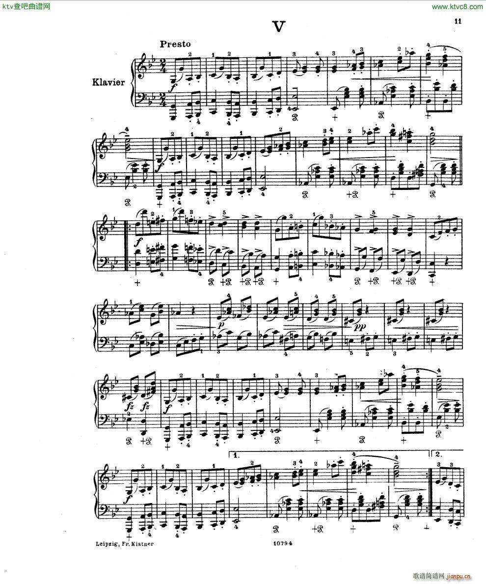 Fuchs Robert Improvisation pour clavier op 11()9