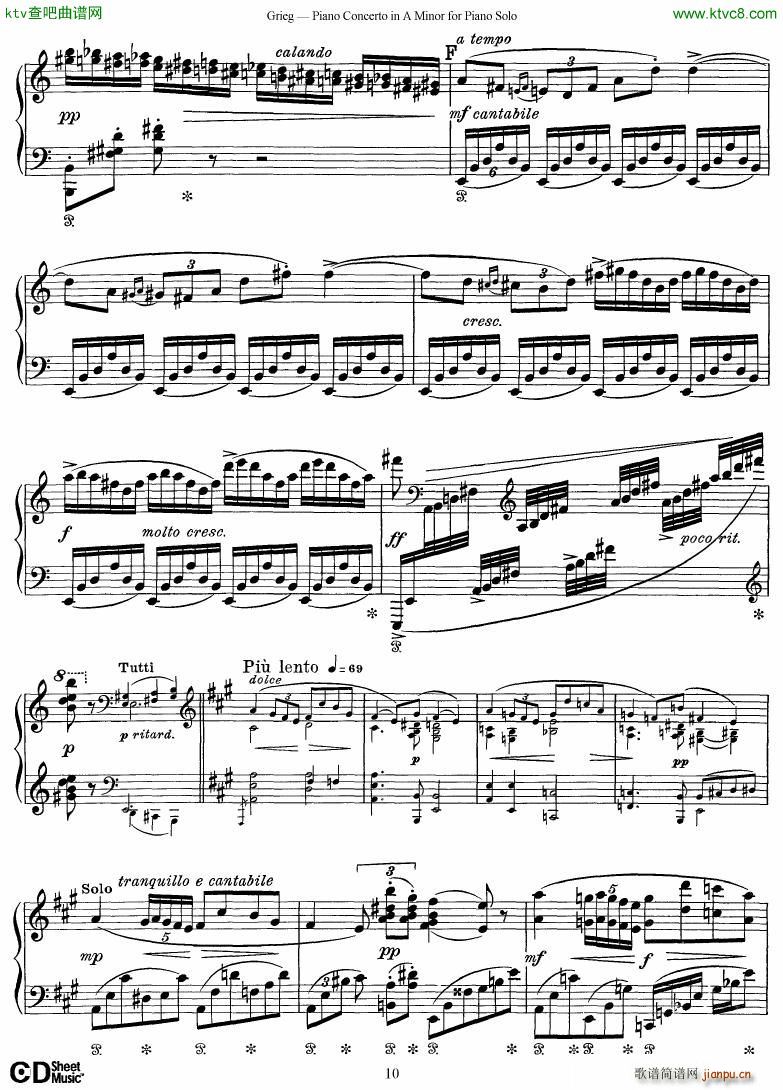 Grieg Piano Concerto solo arr 2 byGrieg()10