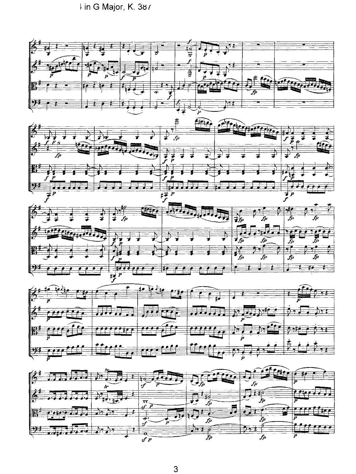 Mozart Quartet No 14 in G Major K 387()3