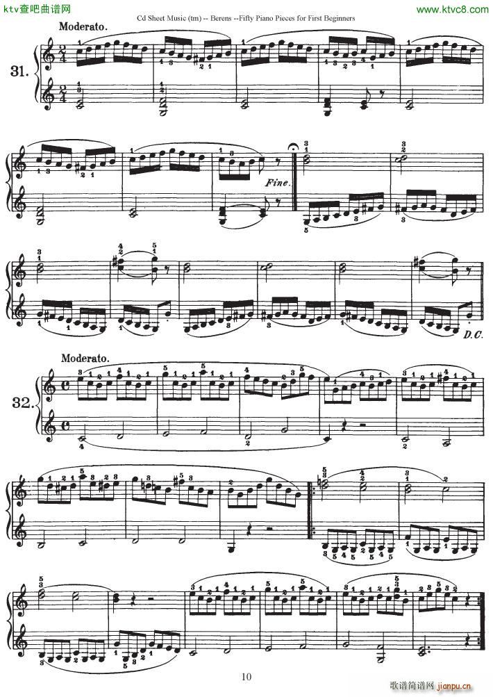 Berens op 70 50 Piano Pieces for Beginners()10