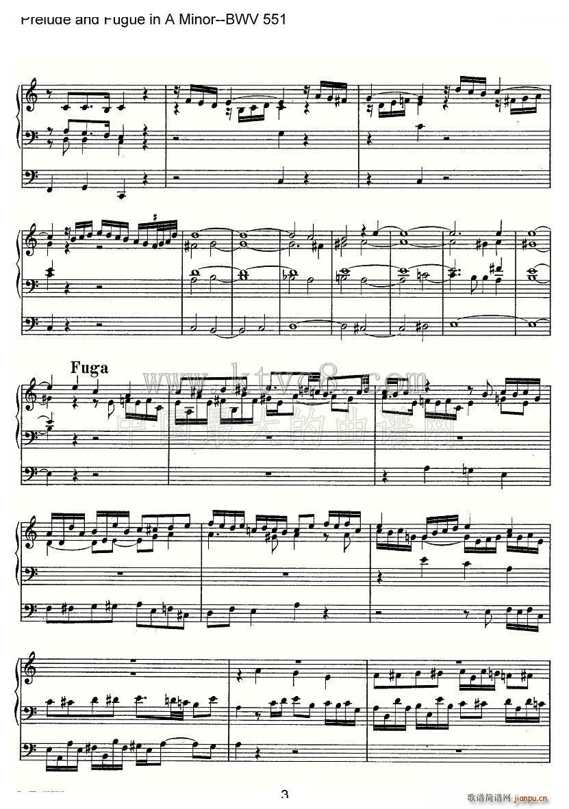 Prelude and Fugue in A Minor BWV 551 ܷ(ʮּ)3