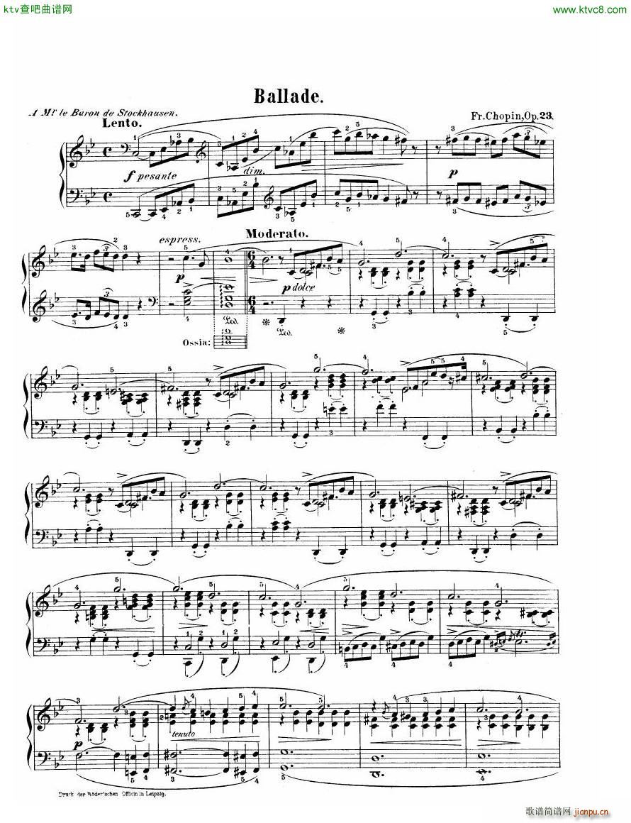 Chopin Ballade no 1 in G minor op 23()1