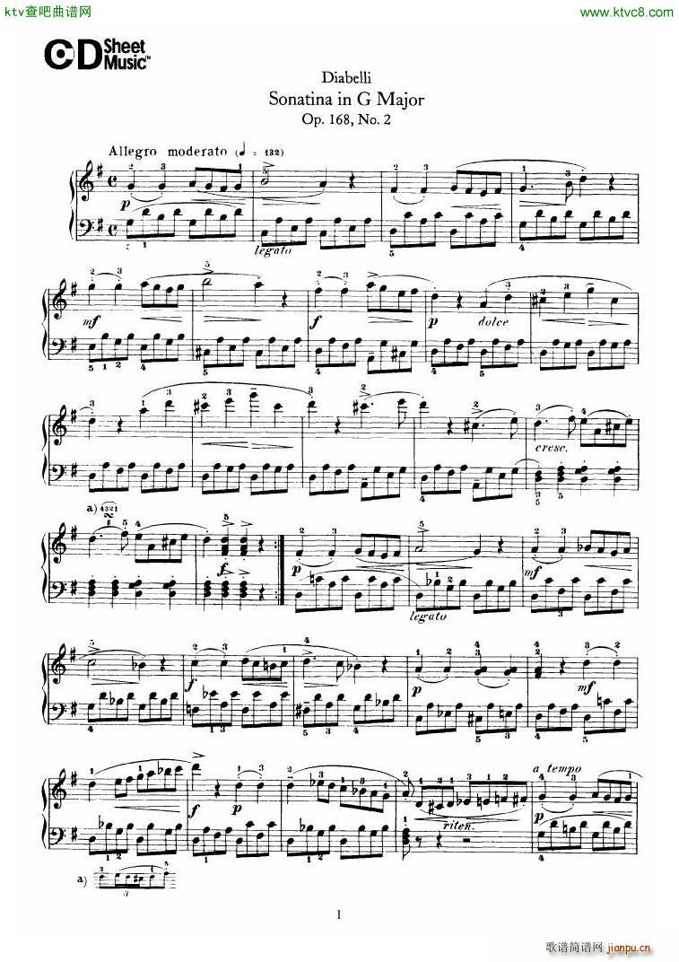 Diabelli Sonatinas Op 168 No 1 7 34P()5