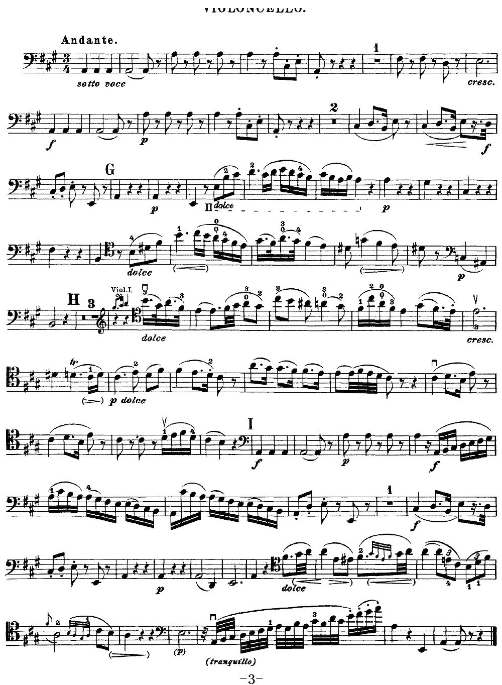Mozart Quartet No 21 in D Major K 575 Cello(ʮּ)3