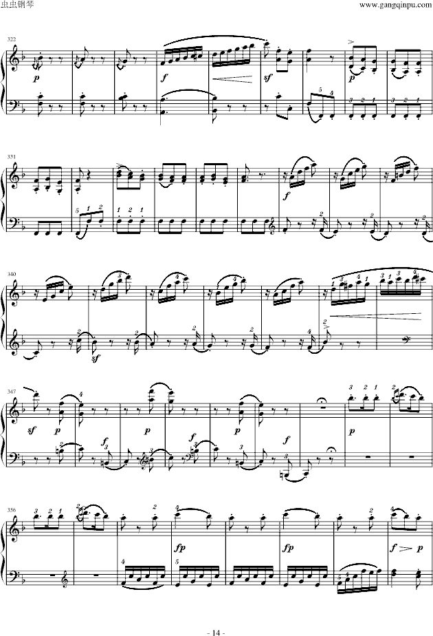 莫扎特F大调钢琴奏鸣曲K280(钢琴谱)14