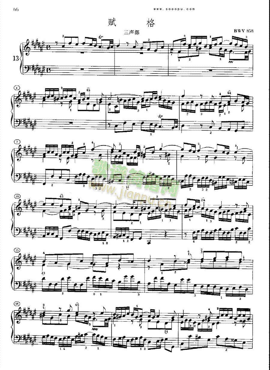 巴赫平均律曲集第一册第13首键盘类钢琴