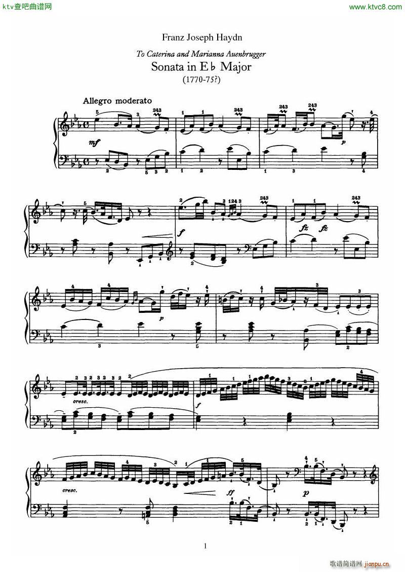 Haydn Piano Sonata No 38 In Eb()1