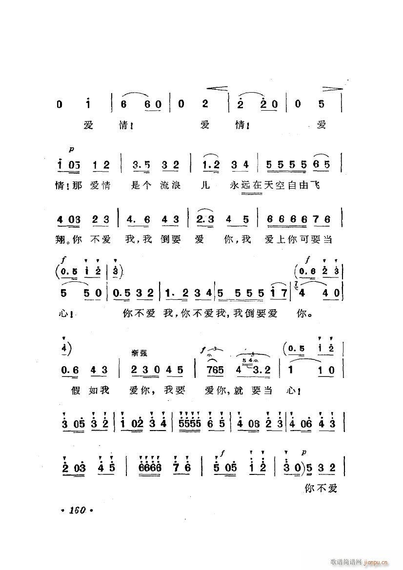 歌剧《卡门》选曲7首 歌谱简谱网