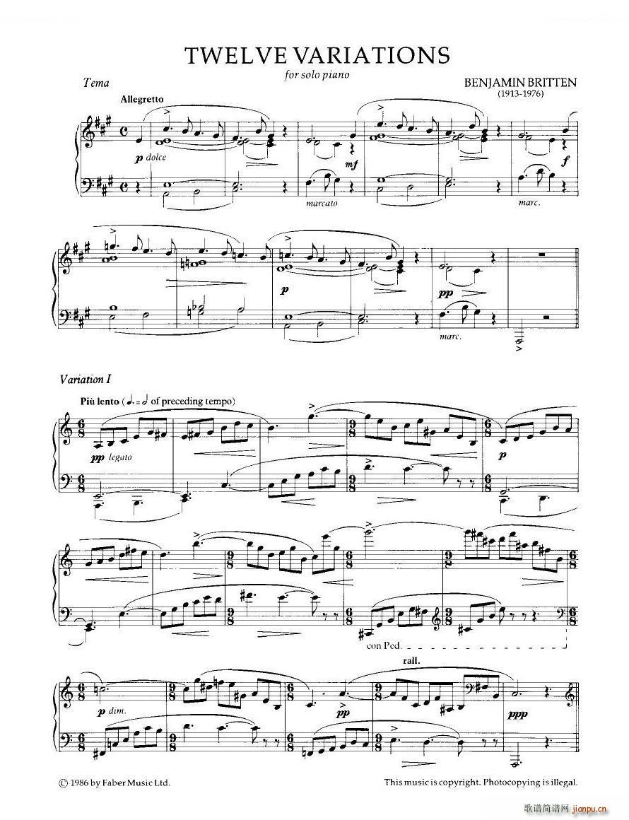 Britten 12 Variations 12 Variations(ʮּ)1