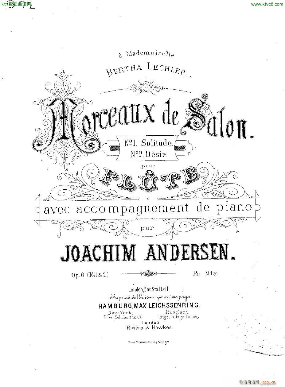 Andersen op 6 Morceaux de Salon fl pno()1