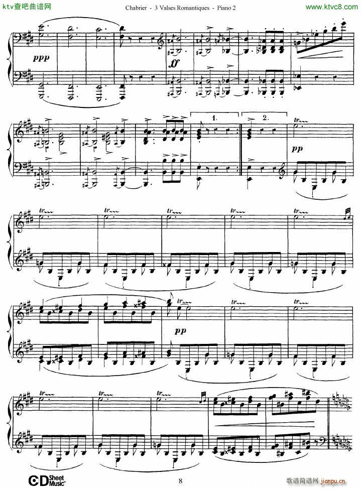 Chabrier 3 Valses Romantiques Piano 2()8