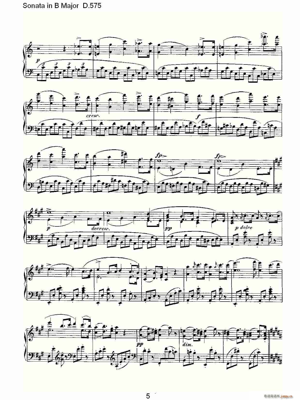 Sonata in B Major D.575(ʮּ)5
