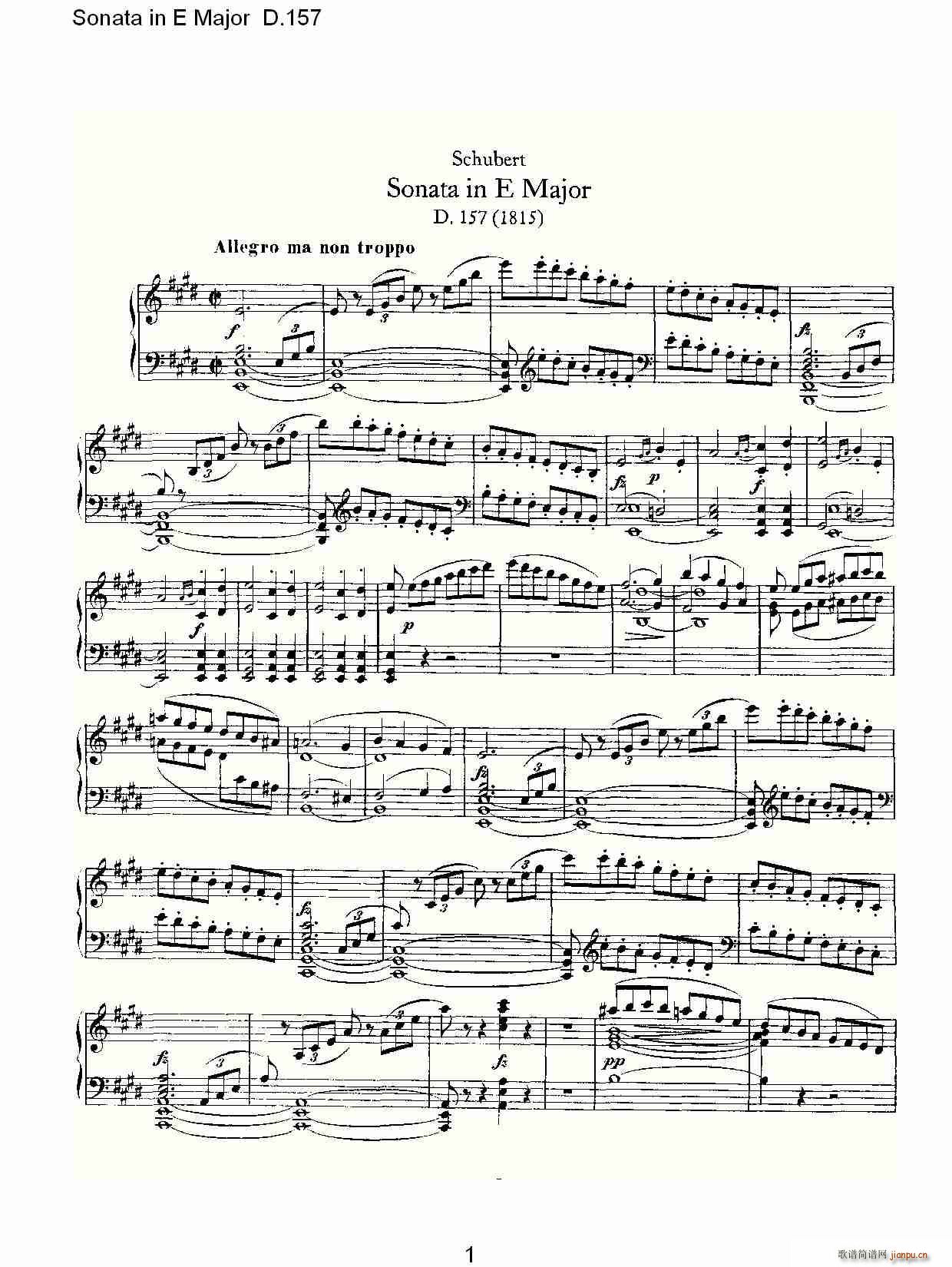 Sonata in E Major D.157(ʮּ)1