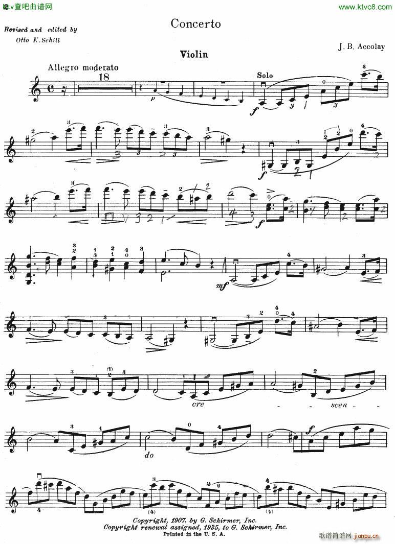 Accolay Jean Baptiste Violin Concerto vl part()1