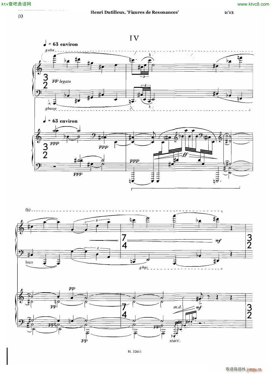 Dutilleux Figures de Rsonances for Two Pianos()9