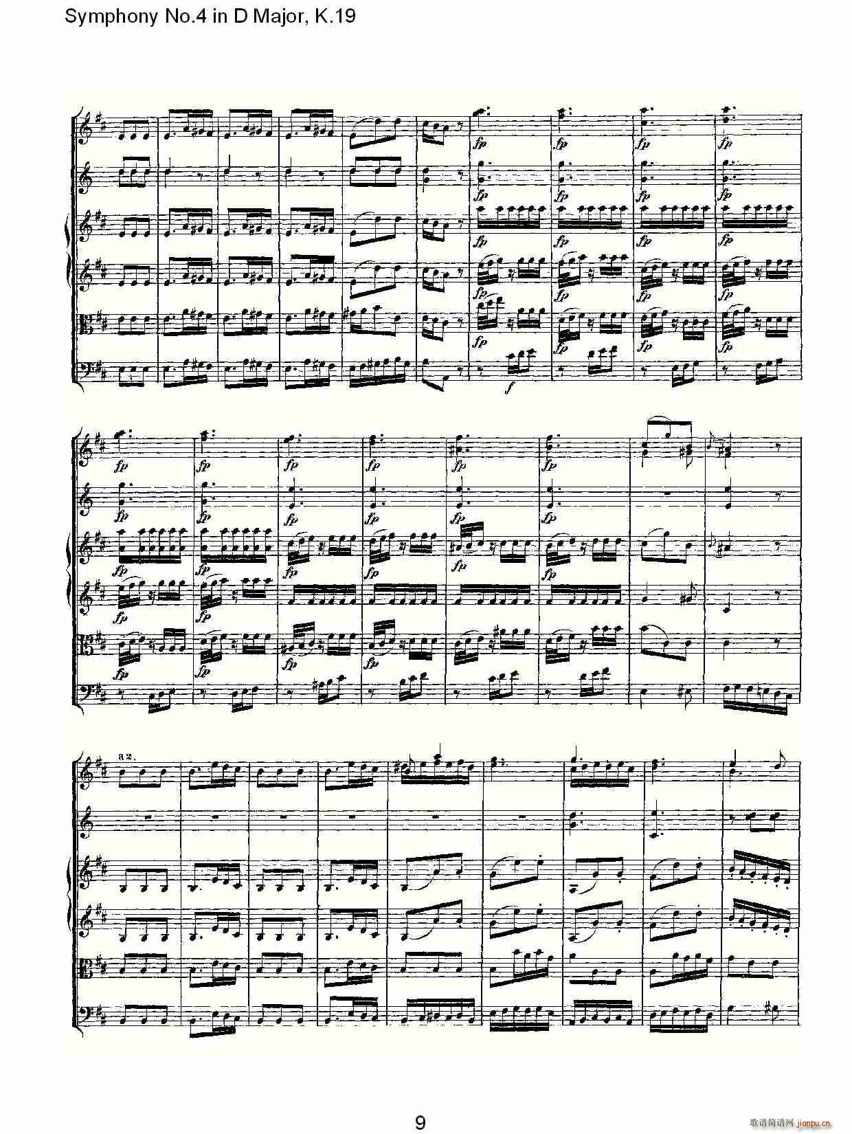 Symphony No.4 in D Major, K.19(ʮּ)9