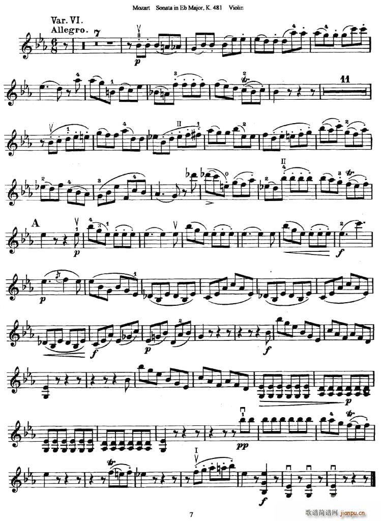 Sonata in Eb Major K.481(ʮּ)7
