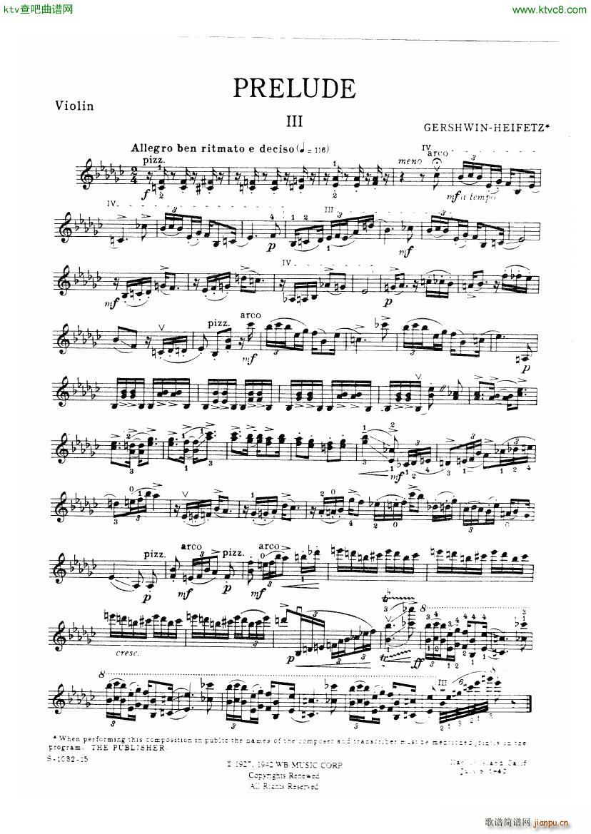Gershwin Heifetz Preludes()3