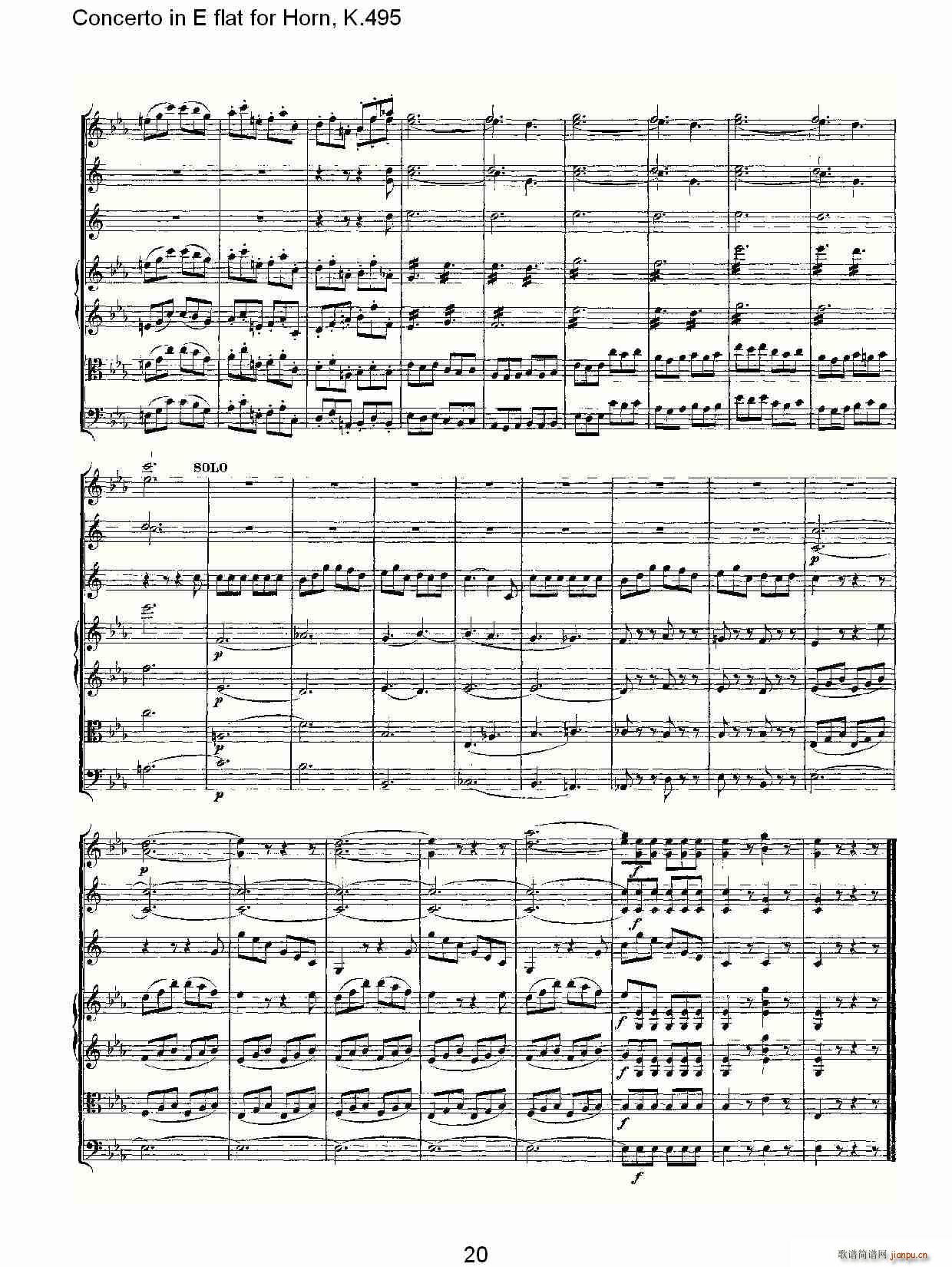 Concerto in E flat for Horn, K.495(ʮּ)20