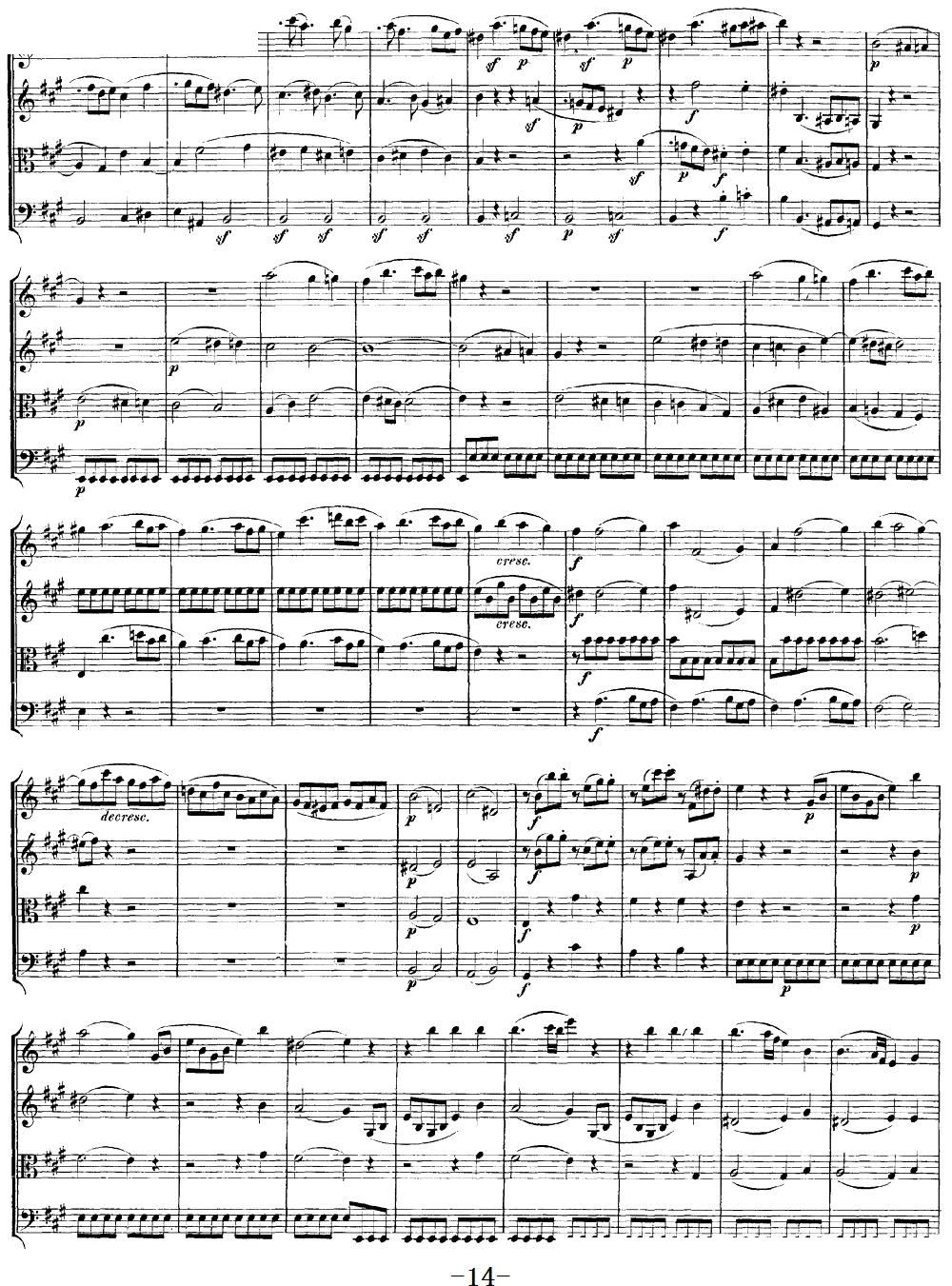 Mozart Quartet No 18 in A Major K 464()14