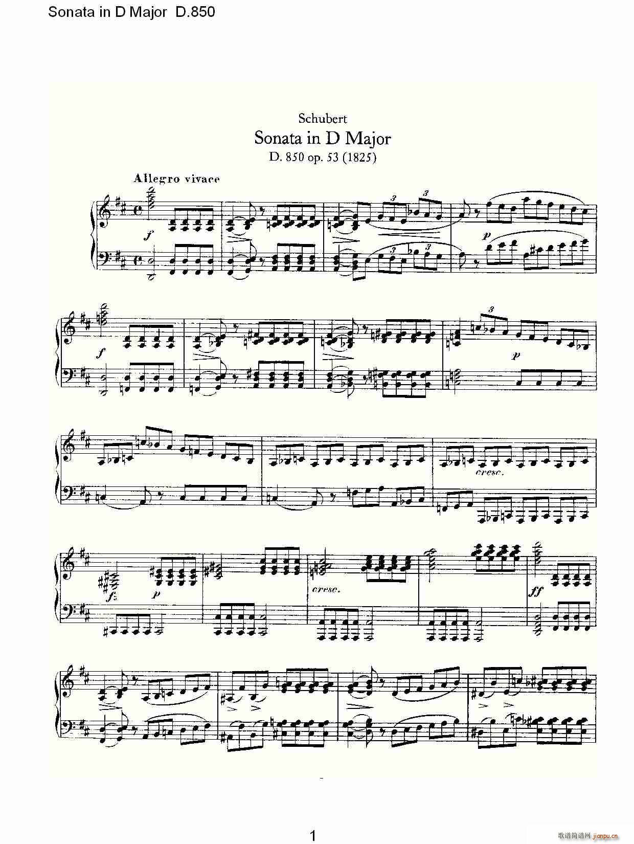 Sonata in D Major D.850(ʮּ)1