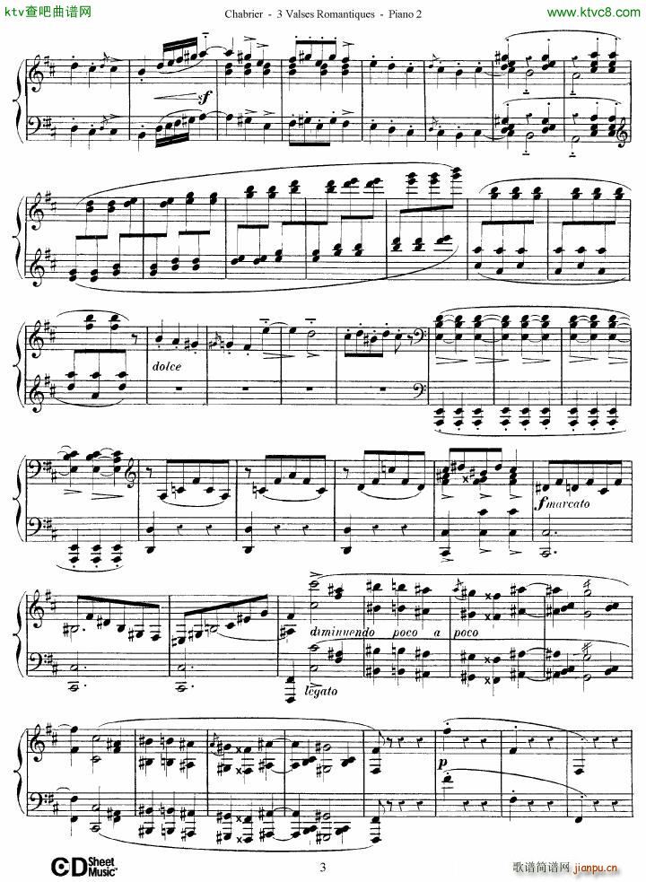 Chabrier 3 Valses Romantiques Piano 2()3