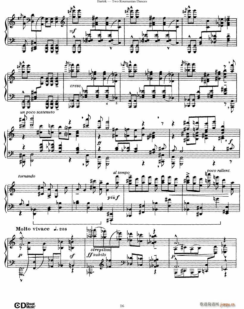 Bartok SZ 43 Two romanian dances op8a()16